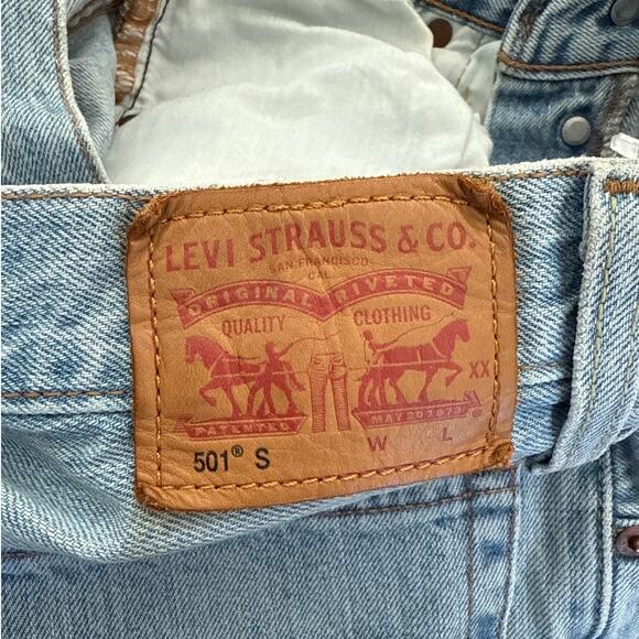 Levi's Skinny Jeans Distressed 501's Size 24 Blue - Picture 4 of 6